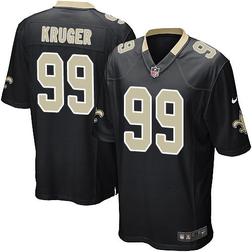 Men's Game Paul Kruger Nike Jersey Black Home - #99 NFL New Orleans Saints